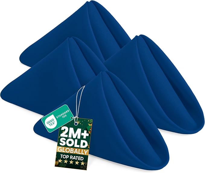 Utopia Home [24 Pack, Royal Blue] Cloth Napkins 17x17 Inches 100% Polyester | Hemmed Edges, Washable and Reusable Ideal for Parties, Weddings and Dinners by UTOPIAHOME