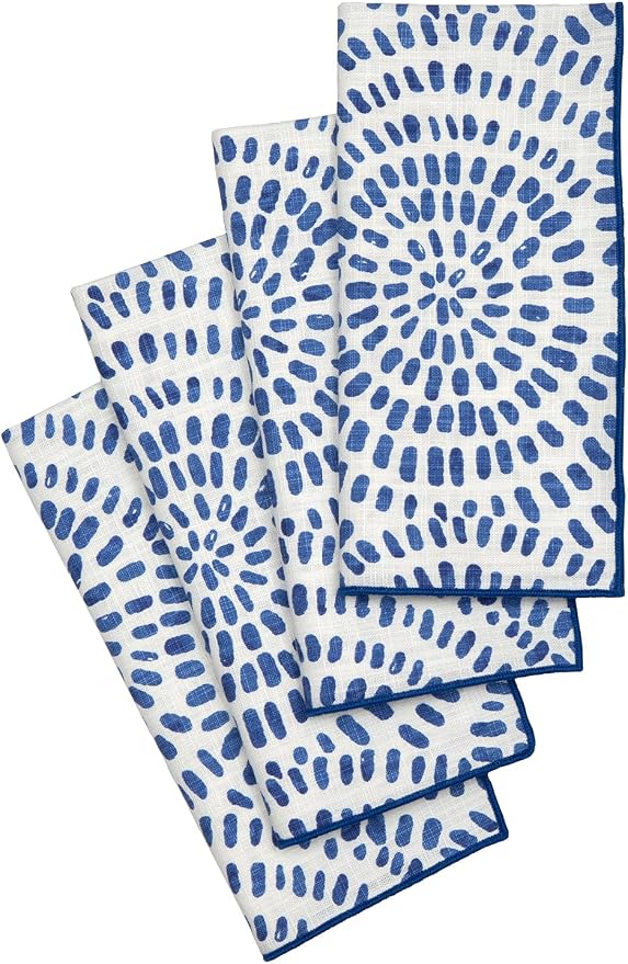 Cloth Napkins, Blue and White Fabric, 100% Cotton, Linen Napkin for Table Setting, Tablescapes, Use with Tablecloth or Placemats, 18" Dinner, Set of 12 - Image 3