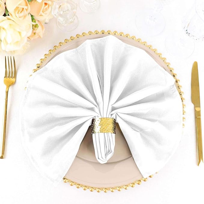 Efavormart Premium Cloth Napkins Set of 5, 20x20 Inch White Seamless Dinner Napkins, Washable Linen Table Napkin Cloth with Hemmed Edges for Weddings, Party and Banquet - Image 7