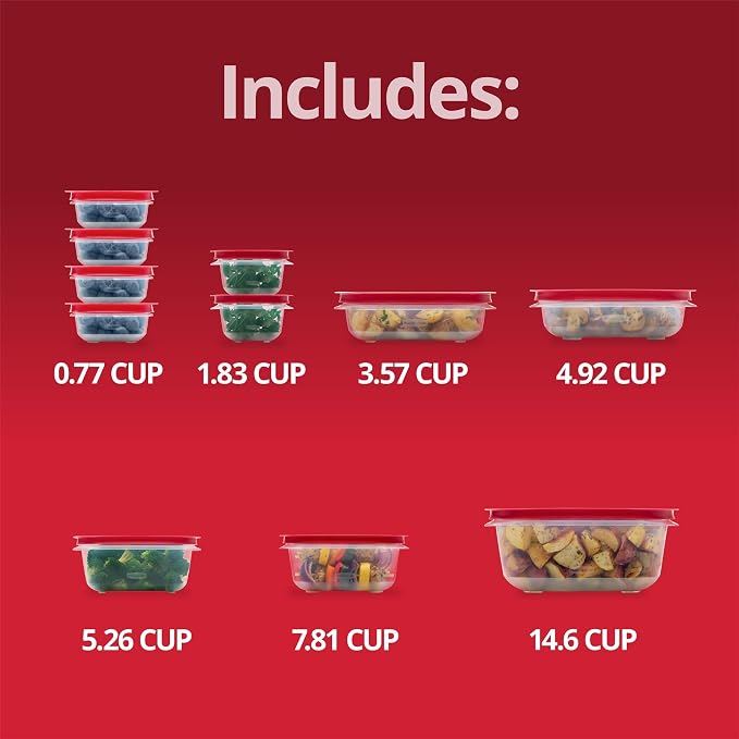 Rubbermaid EasyStore Rectangle and Square Containers, 22-Piece Set, Food Storage Containers with Lids - Image 6