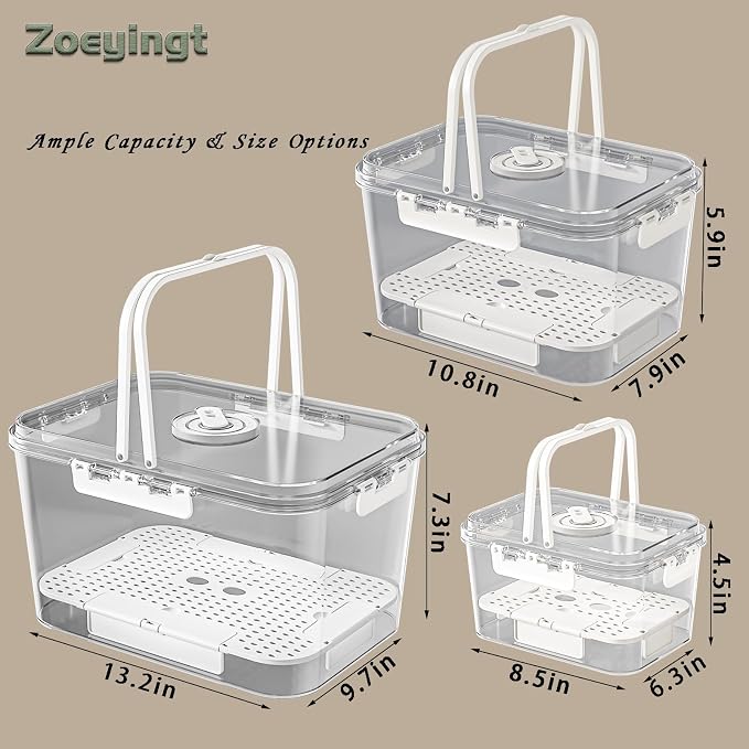 BPA-Free Stackable Clear Kitchen Organizer Bins - 3 Pack with Lids & Handles for Fridge, Pantry, and Cabinets - Ideal for Clutter-Free RV Camping Storage - Image 6