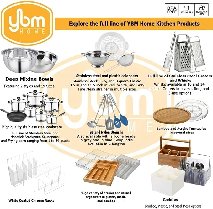 YBM Home Bamboo Wooden Non-Skid Spinner for Kitchen, Pantry, Fridge, Cupboards, or Counter Organizing, Fully Rotating Organizer - Image 8