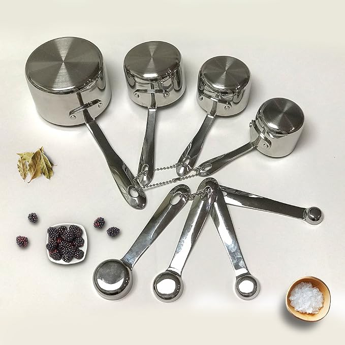 All-Clad Stainless-Steel 8 pc. Standard-Size Measuring Cup & Spoon Combo Set - Image 7