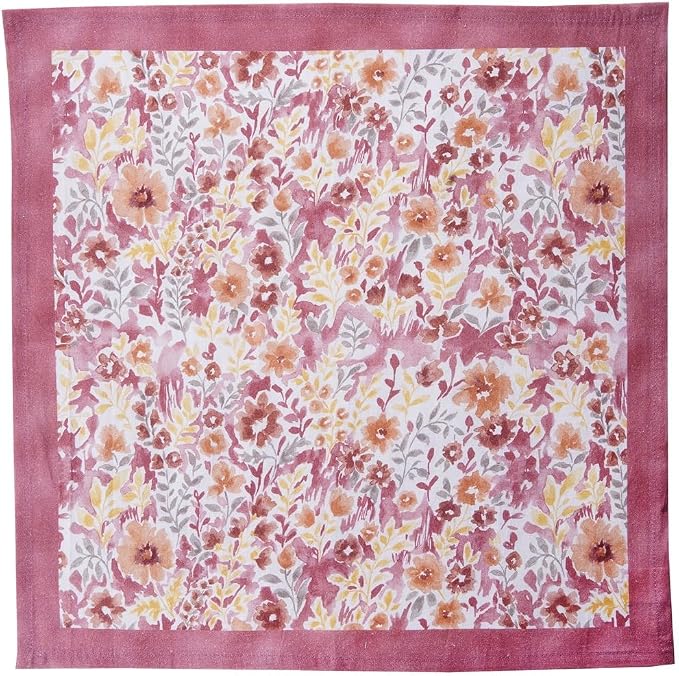 Cotton Cloth Napkins Reusable Floral Napkin Printed Dinner Napkin Set Cloth Daily Use Machine Washable Dish Cloth Gift for Valentine Home Decor Set of 4, Multicolor Print, 18x18 Inches - Image 9