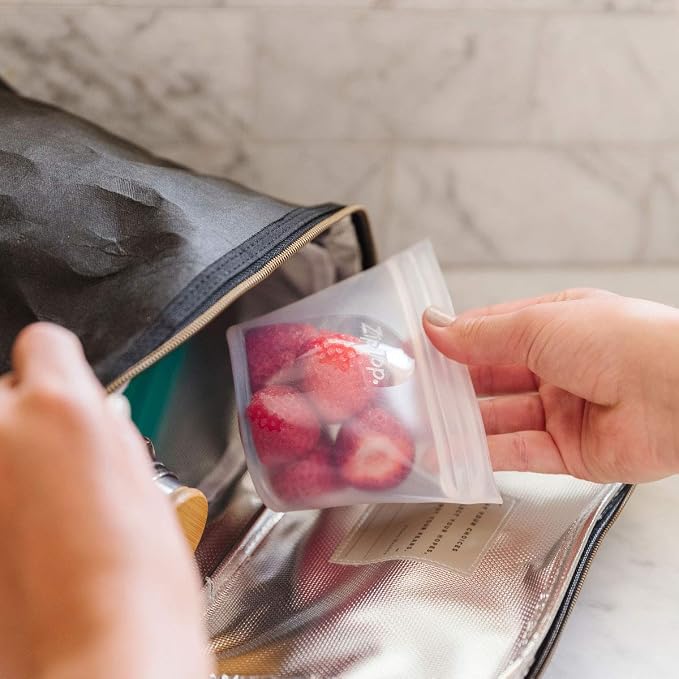 Zip Top Reusable Food Storage Bags | Short Cup [Peach] | Silicone Meal Prep Container | Microwave, Dishwasher and Freezer Safe | Made in the USA - Image 7