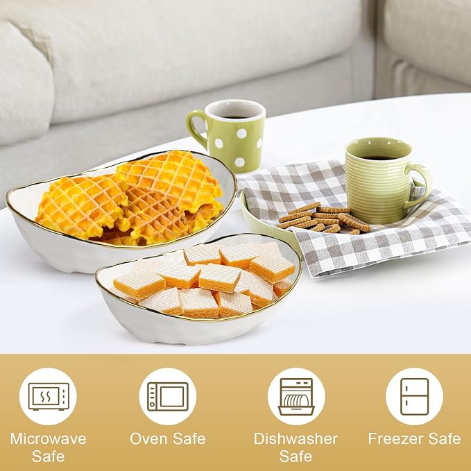 Fruit Bowl for Kitchen Counter - Two Tier Ceramic Fruit Basket, Fruit Holder for Fresh Fruit&Veggies, Modern Tiered Fruit Platter Serving Trays for Party - Image 7