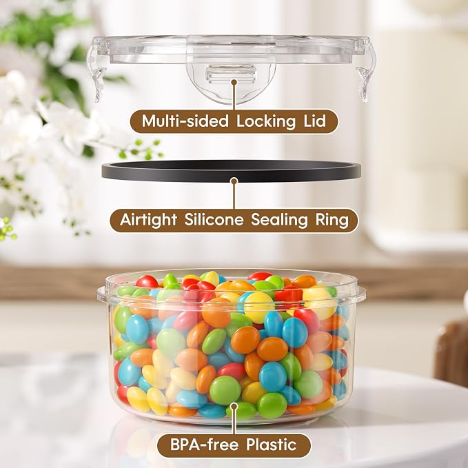KEMETHY 70 PCS Food Storage Containers with Lids Airtight, Total 856oz, BPA-free, Food-grade, Eco-friendly Material, Leak Proof Plastic Containers, Microwave/Dishwasher Safe - Image 3