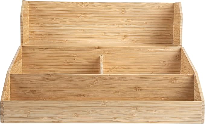 Restaurantware Coffee Cup Organizer 15 x 14.25 x 9.25 Inch Multipurpose Bamboo Condiment Holder Brown Countertop Cup and Lid Organizer for Coffee Shops and Office Break Rooms - Image 14