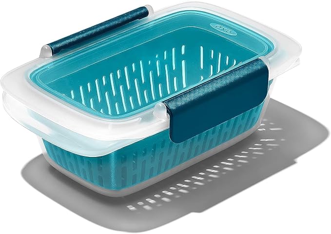 OXO Good Grips Prep & Go Container with Colander 1.9 Cup/0.45 L - (Pack of 4) Leakproof Food Storage for Rinsing & Storing Fruits & Veggies - Image 6