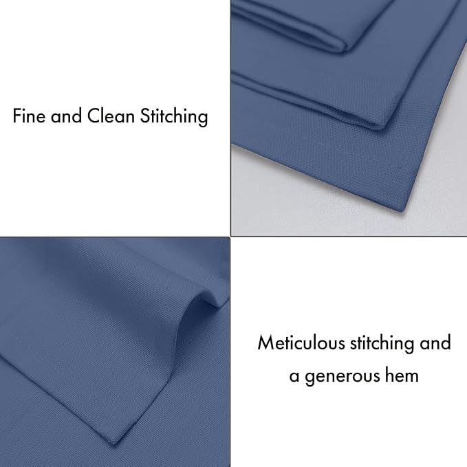 Ruvanti Cloth Napkins Set of 12, 100% Cotton High GSM 18x18 Inches Soft, Washable, Highly Durable & Absorbent, Perfect for Parties, Christmas, Thanksgiving Dinners – Bijou Blue - Image 5