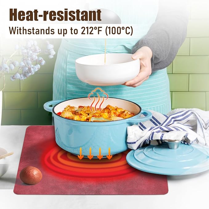 UnivoColors Placemats,Heat Resistant Placemats Set of 6 Washable 12 x 17 Inch,Waterproof Table Mats,Wipeable Pu Place Mats for Kitchen,Dining Room.Reddish Brown - Image 6