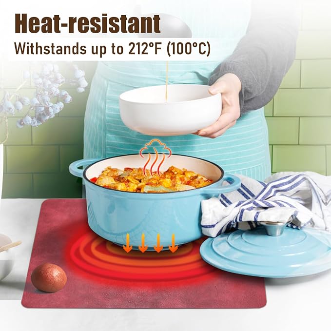 UnivoColors Placemats,Heat Resistant Placemats Set of 6 Washable 12 x 17 Inch,Waterproof Table Mats,Wipeable Pu Place Mats for Kitchen,Dining Room.Camel - Image 6