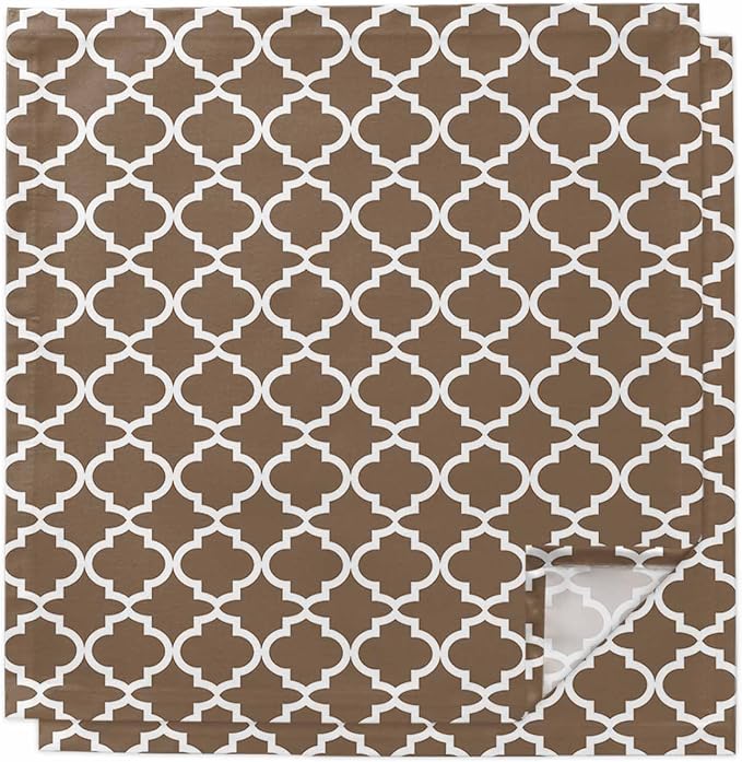 Cloth Napkins Set of 2-20x20 Inches, Brown Moroccon Washable Reusable Table Napkins, Retro Country Minimalist Abstract Motifs Soft & Absortbent Dining Napkin for Party Wedding Hotel Restaurant by Unknown