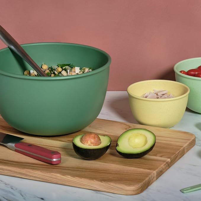 Bamboozle Mixing Bowls | 5 Piece Plant-Based Nesting Bowl Set | Matte Finish | Multi-Color | Dishwasher and Microwave Safe | Fresh Guacamole - Image 3