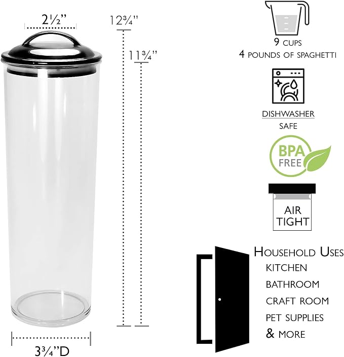 Calypso Basics by Reston Lloyd Acrylic Storage Canisters, Spaghetti, Plum - Image 4