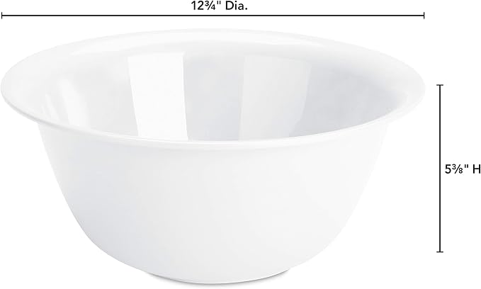 Sterilite 6 Qt Bowl for Mixing, Prepping, and Serving Food in the Kitchen, Microwave and Dishwasher Safe, Plastic, White, 12-Pack - Image 3