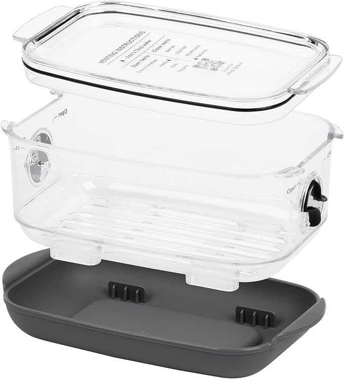 Progressive ProKeeper Stackable Produce ProKeeper Storage Container with Stay-Fresh Vent System (PKS-912 (1.2 qt Berry Keeper)) - Image 2
