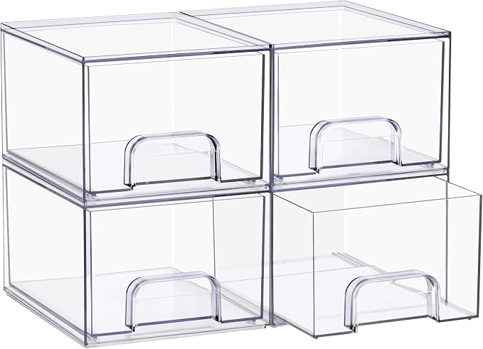 Sorbus Clear Stackable Baby Bottle Organizer Bins – 4 Pack Modular Plastic Storage Containers for Baby Bottles, Nipples, Caps, Pacifiers, Pantry, Kitchen, Cabinet, Nursery & Countertop Organization - Image 8