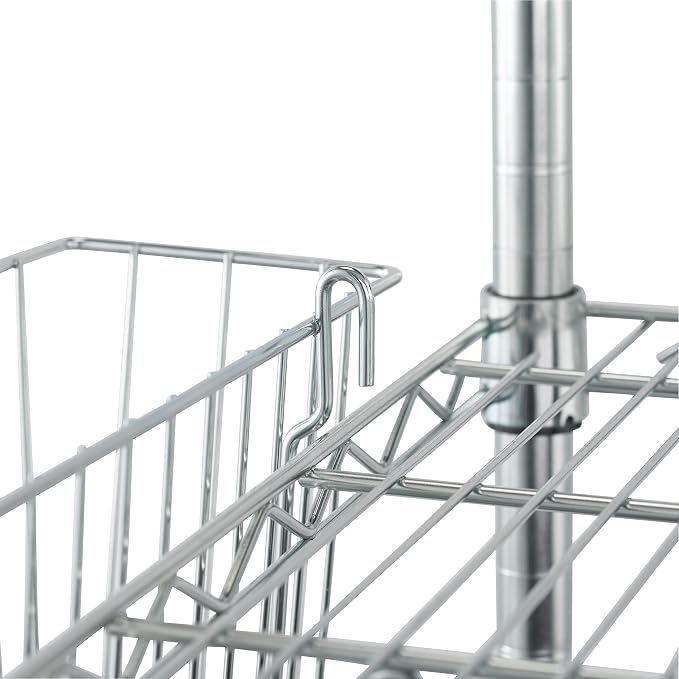 TRINITY EcoStorage 21-Inch Metal Hanging Basket to Use With Shelf Units and Storage Racks for Garage, Kitchen, and Closet Organization, NSF Certified, 20 Pound Capacity, Chrome, 2-Pack - Image 7