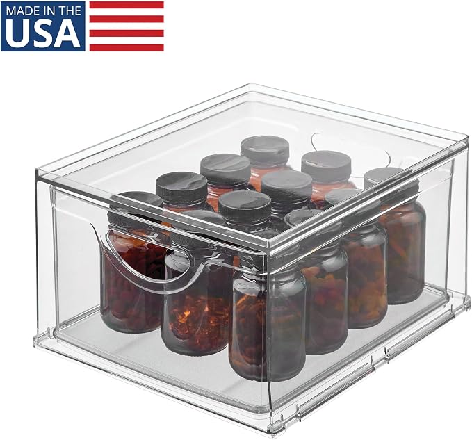 iDesign Stackable Storage Drawer, Clear | Stackable OrganFor Fridge, Pantry, or Under Sinks, Made in USAizer, For Bathroom Counter, Vanity, Under-Sink - Image 4