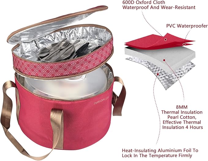 TMRIOPELP Tall Cake Carrier with Lid and Handle Insulated Cake Container Cake Transport Carrier Ideal for Pies Cupcakes and Pastries Perfect for Safe and Secure Cake Delivery (Red, 12 inch) - Image 7