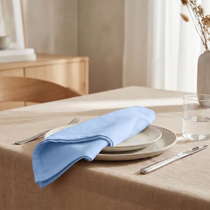 Urban Villa Cloth Napkins Cotton 20x20 (Set of 12) Ice Blue - Image 4