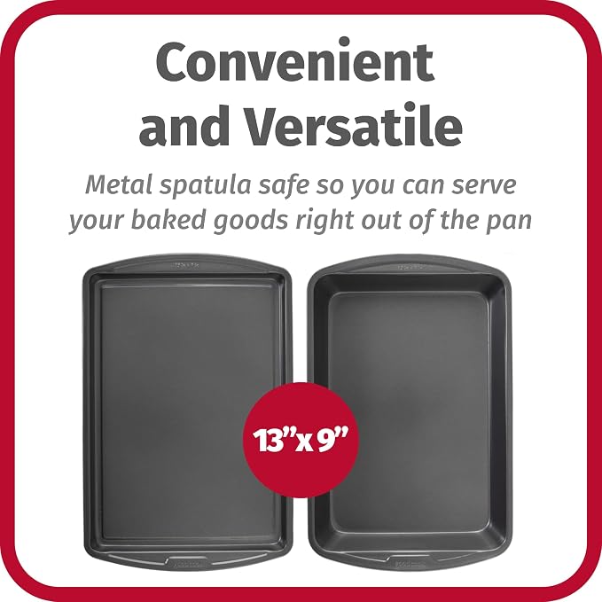 GoodCook Everyday Nonstick Steel 5-Piece Bakeware Set, Gray, Includes Cookie Sheet, Cake Pan, Loaf Pan, Muffin Pan, and Roast Pan, Durable and Scratch-Resistant Baking Set - Image 2