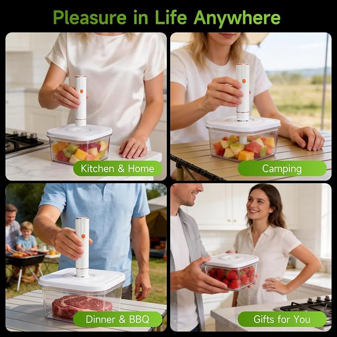 Vixino Vacuum Seal Containers, 3Pcs Reusable Food Storage Containers with Lids for Meal Prep and Freezer, BPA-Free，Microwave Safe，Leak-proof, Airtight (Vacuum Sealer Not Included) - Image 4