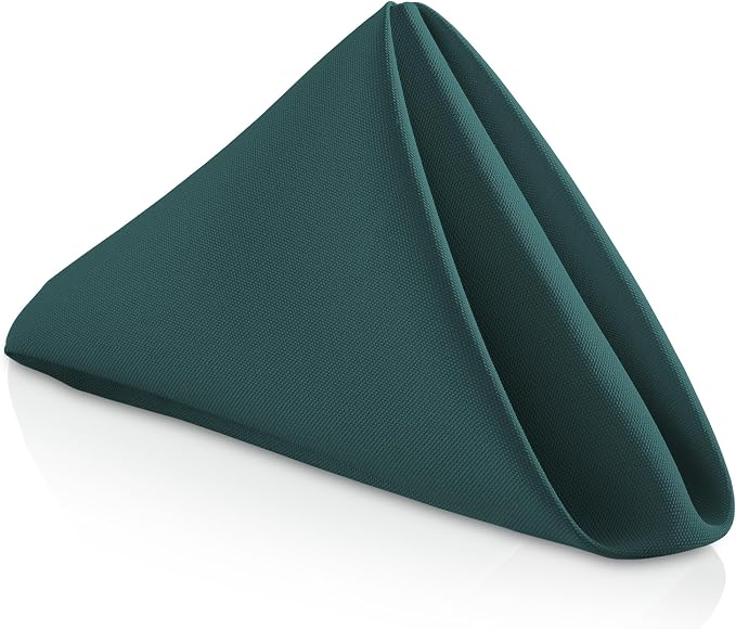 Lann's Linens Set of 144 Cloth Dinner Napkins, 20-inch Polyester Napkins, Washable and Reusable Fabric for Weddings, Hotels, Restaurants, Hunter Green by LannsLinens