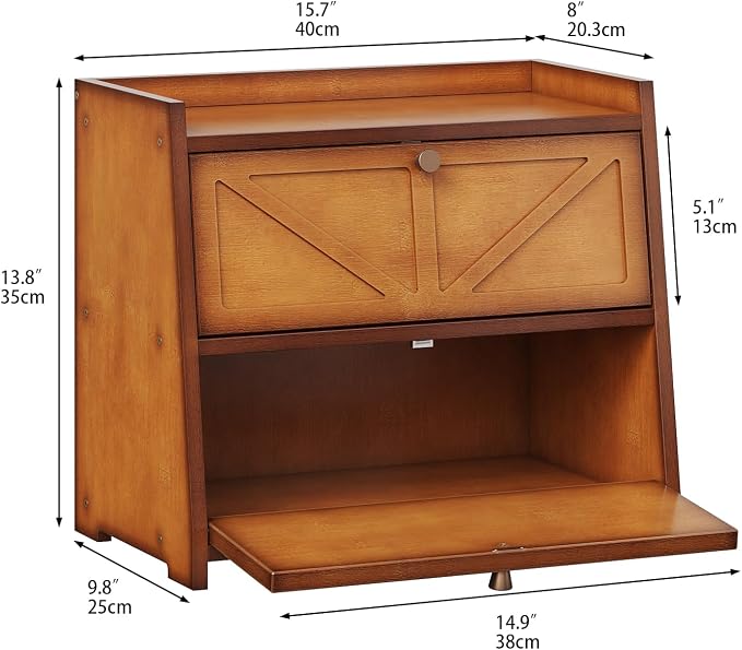 Trironsun Vintage Double Layer Bread Box for Kitchen Counter Bamboo Bread Storage Container Large Capacity Bread Storage Bin - Image 5