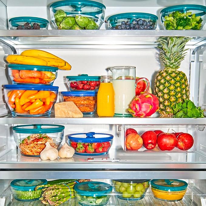 Anyday 4-Cup Glass Food Storage with Lid (Clear Kale) | Round Deep Dish, Plastic-Free Meal Prep, Microwave-Safe Reheating, Stackable Airtight Container, Vented Lid - Image 7