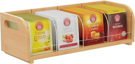 Bamboo Tea Organizer – Stackable Collection (1Tier) by ARFETIGO