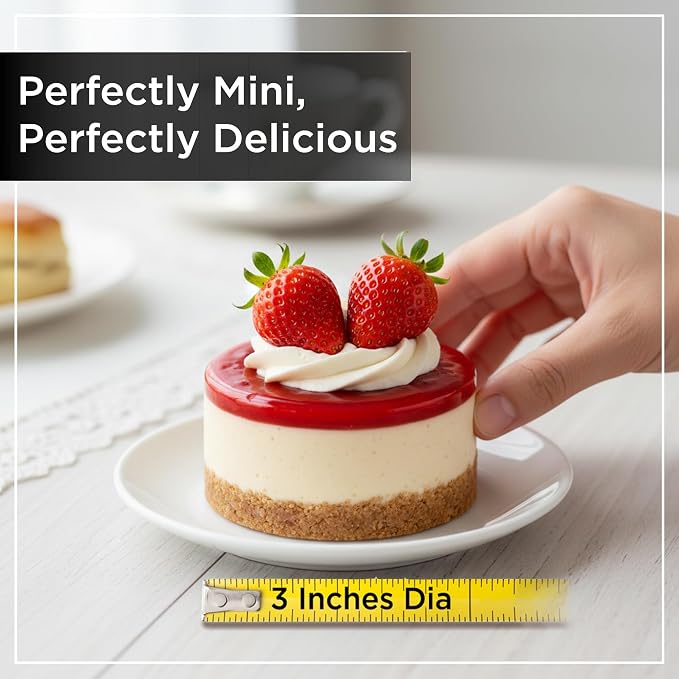 Wrenbury Pro Mini Cheesecake Pan - Nonstick Carbon Steel, Removable Bottom, 12 Cup, 3-Inch, Easy Clean, PFOA-Free - Image 3