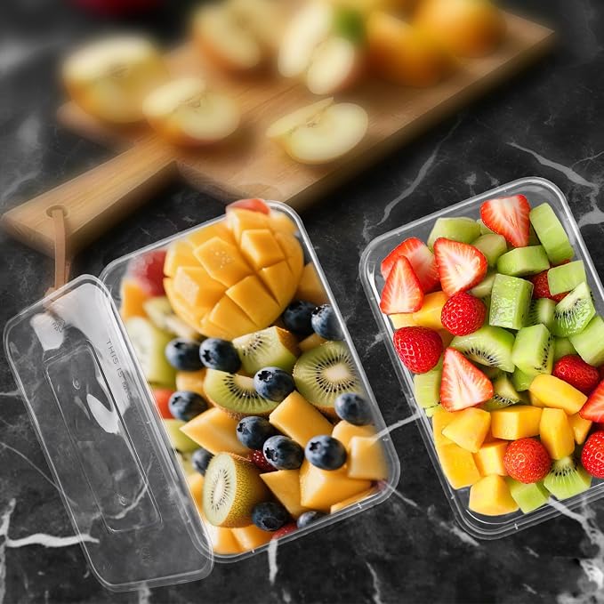 120 Pcs Plastic Meal Prep Containers with Lids 25 oz Clear Disposable Food Storage Containers Stackable Spill proof Box for Salad Snack Lunch Microwave Dishwasher and Freezer - Image 3
