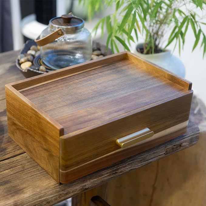 Acacia Wood Tea Bag Organizer, Tea Organizers and Storage Box, Tea Caddy for Tea Bags Storage Drawer, Teabag Holder Container Boxes for Countertop, Tea Station Chest Display Wooden, Organizador De Te - Image 5