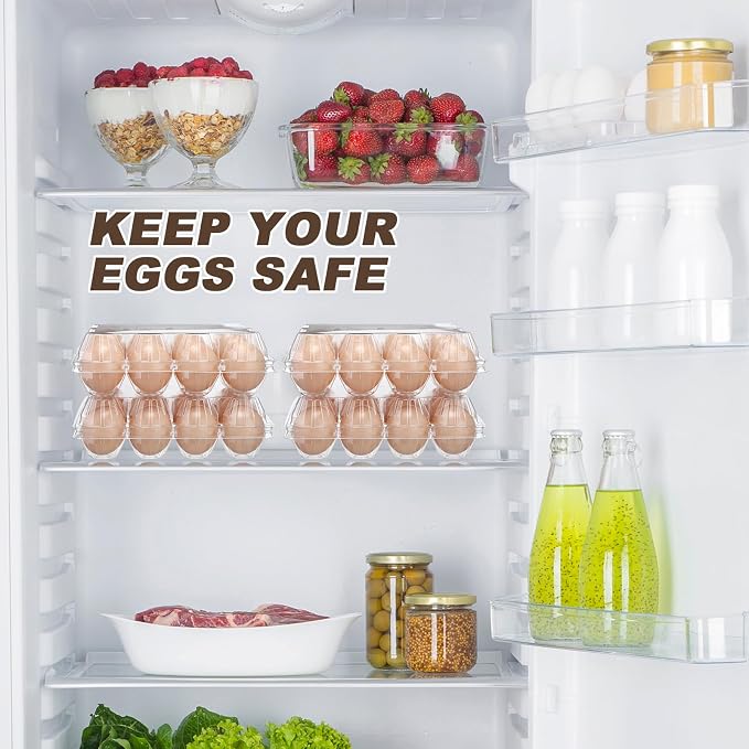 Zhanmai 120 Pcs Easter Plastic Egg Cartons Bulk 12 Count Clear Reusable Large Egg Tray Container Holder with Sticker Labels for Family Chicken Farm Business Market Display - Image 4