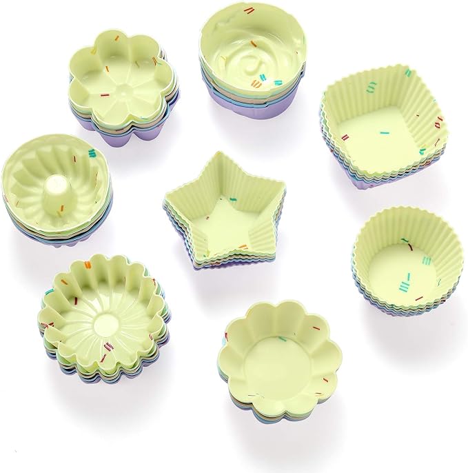 46PCS Silicone Bakeware Set Cake Molds Set For Baking, Including Baking Pan, Cake Mold, Cake Pan, Toast Mold, Muffin Pan, Donut Pan, And Cupcake Mold Silicone Baking Cups Set - Image 7