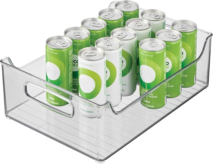 iDesign Stackable Storage Bin with Handles, Clear | For Pantry or Fridge, Made in USA by iDesign