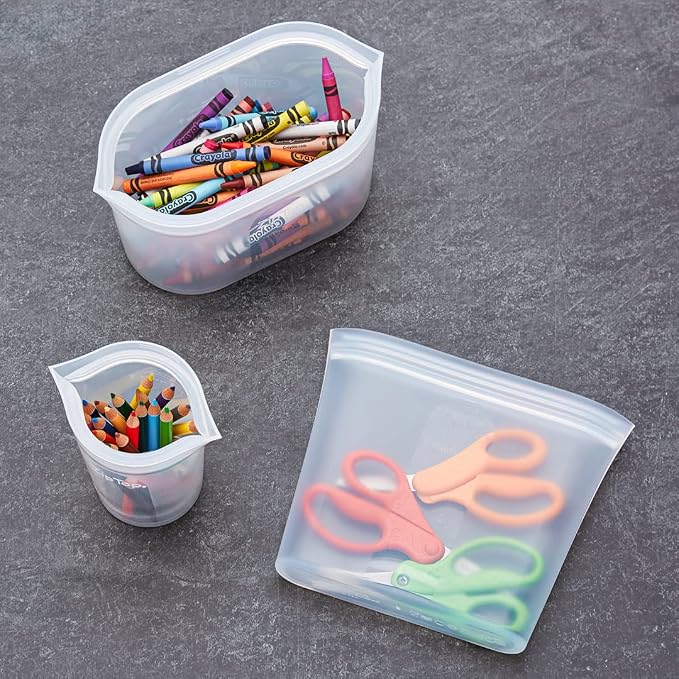 Zip Top Reusable Food Storage Bags | Sandwich Bag [Frost] | Silicone Meal Prep Container | Microwave, Dishwasher and Freezer Safe | Made in the USA - Image 7