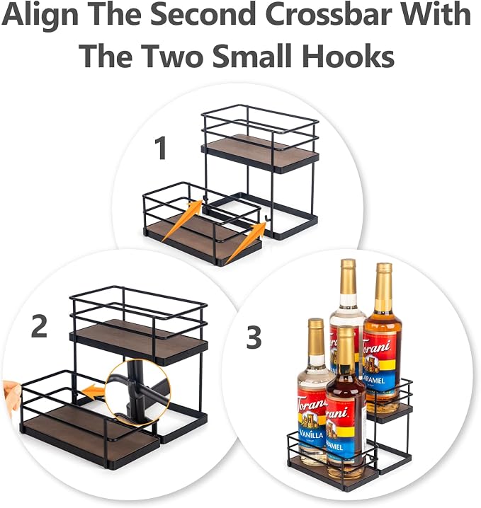 kimilus 4 Bottle Capacity Coffee Syrup Organizer 2 Tier Coffee Syrup Stand Shelf for Coffee Bar Kitchen Small Wine Rack for Bar Family Storage for Syrup Wine Dressing - Image 2