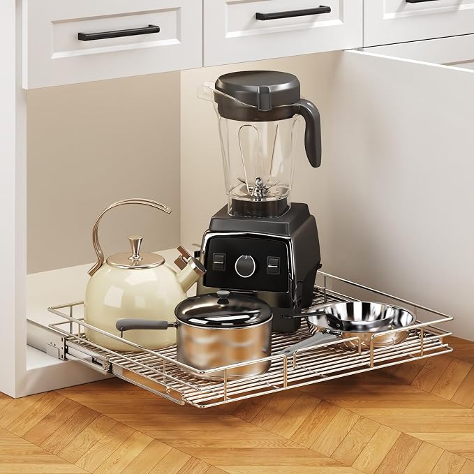 Pull Out Cabinet Organizer 30" W x 21½" D, Heavy Duty Cabinet Pull Out Shelves, Slide Out Drawers Organization for Kitchen Cabinets Bathroom - Image 5