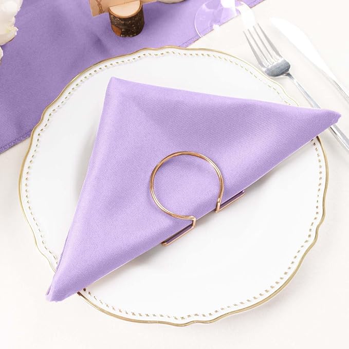 Efavormart Premium Cloth Napkins Set of 25, 20x20 Inch Lavender Seamless Dinner Napkins, Washable Linen Table Napkin Cloth with Hemmed Edges for Weddings, Party and Banquet - Image 2