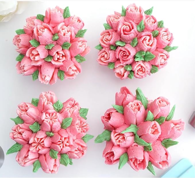 27 Pieces Small Stainless Steel Russian Flower Icing Tips Kit | Cupcake Flower Shaped Frosting Nozzles for Cake Decoration, Stainless Steel Small Russian Piping Tips - Image 8