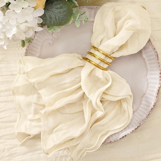 Cheesecloth Napkins Beige Cloth Napkins Bulk Table Napkin,Set of 50 | 21''x21'',Washable Boho Table Gauze Fabric Napkins,for Wedding Baby Bridal Shower Dinner Party Decor by Jimtx