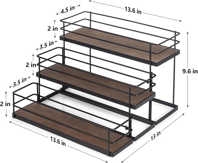 kimilus 12 Bottle Capacity Coffee Syrup Organizer 3 Tier Coffee Syrup Stand Shelf for Coffee Bar Kitchen Small Wine Rack for Bar Family Storage for Syrup Wine Dressing - Image 3