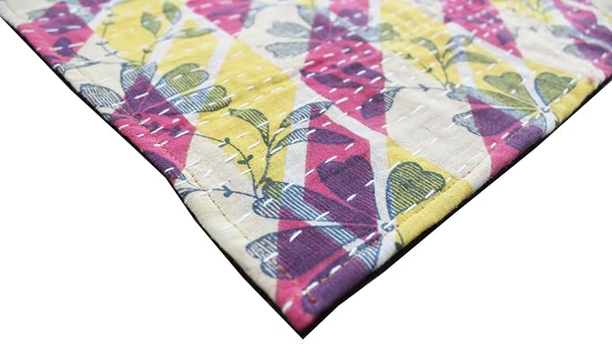 Mango Gifts Kantha Cloth Napkins Set of 12 – Handmade Cotton Reusable Dinner Napkins, 16x16 Inch, Assorted Boho Colors, Eco Friendly Table Linen for Weddings & Parties - Image 8