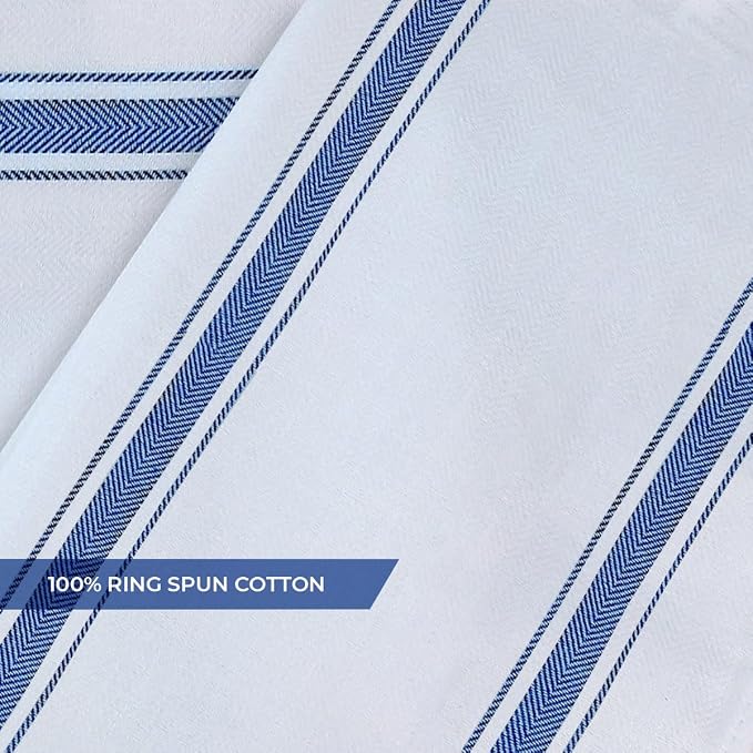 Dish Towels 150 Pack Blue Stripe 100% Cotton Kitchen Towel 15x25 Inch Tea Towels, Dish Cloths for Washing Dishes, Kitchen Rags for Drying Dishes - Image 6