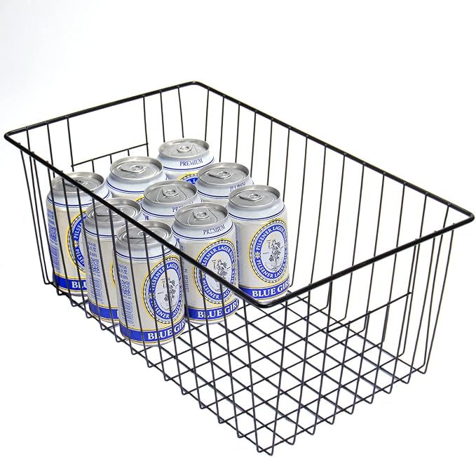 16inch Upright Freezer Organizer Baskets for 13-14,16-21 cu.ft Standup Freezer, Settle freezer chaos and reduce food waste effectively, Durable, Fully Use Space, Improve Air Circulate, Black, 6pcs - Image 4