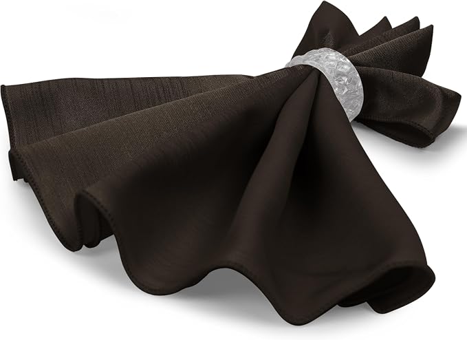 17x17-Inch Shantung Cloth Napkins, Espresso, Set of 36 - Image 7