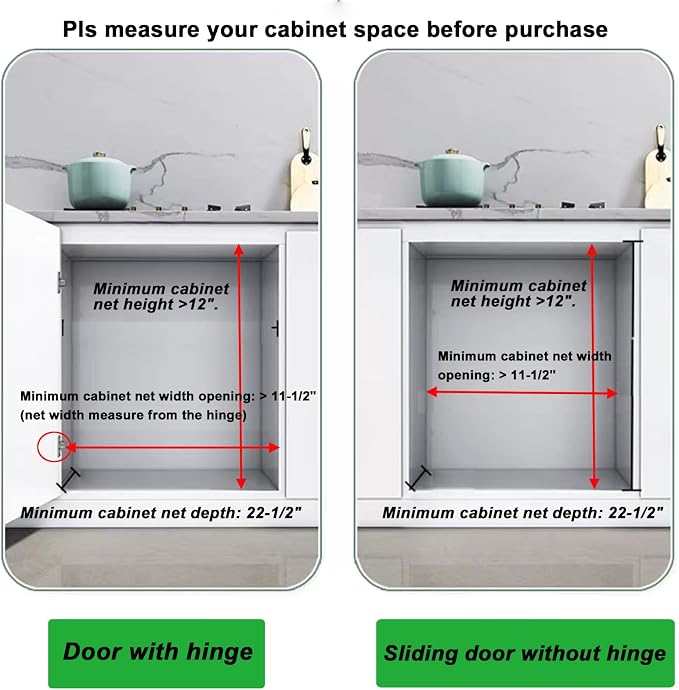 DINDON Pull Out Cabinet Organizer for Pans, Pot lid, Cookie Sheet, Cutting Board, Baking Tray, Slide Out Kitchen Cabinet Storage Organizer, 10.5''W X 21"D X 10.6"H, Wood - Image 5